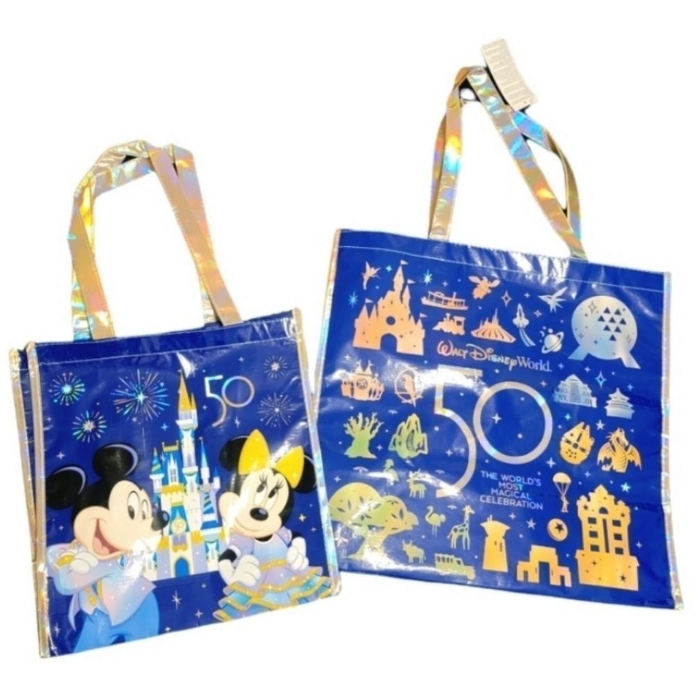 Walt Disney World's 50th Celebration Large Medium Duo Reuseable Tote NWT